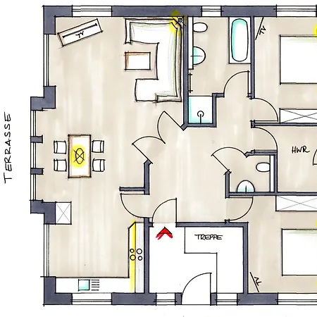 Apartment Kanalblick, Schiffsdeck